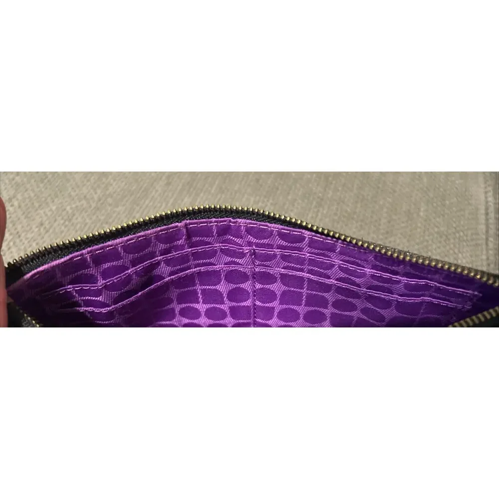 Kate Spade Wristlet Black Bow Metallic Clutch Bag Vintage Small Becca